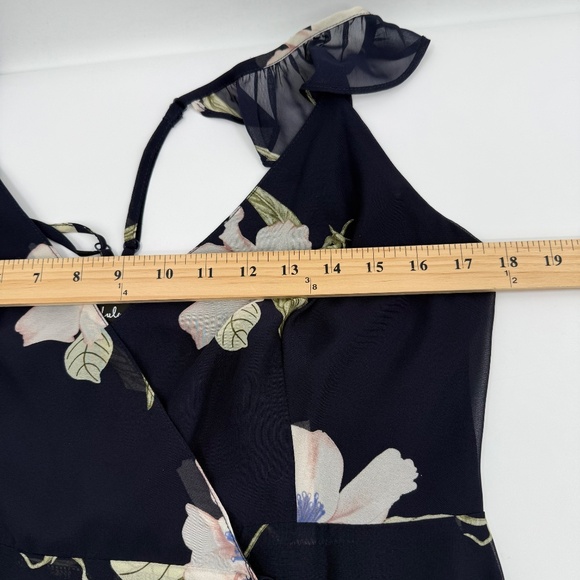 Lulus Dress Women Large Blue Floral Sleeveless Wrap Maxi Cottage Fairy Feminine - Picture 8 of 10